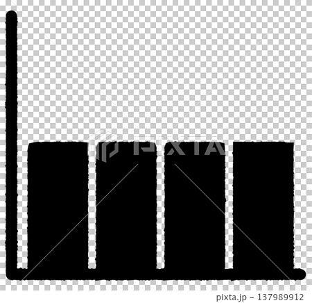 Simple bar graph icon, parallel, 1, monochrome. Simple bar graph icon, parallel, 1, monochrome. 137989912