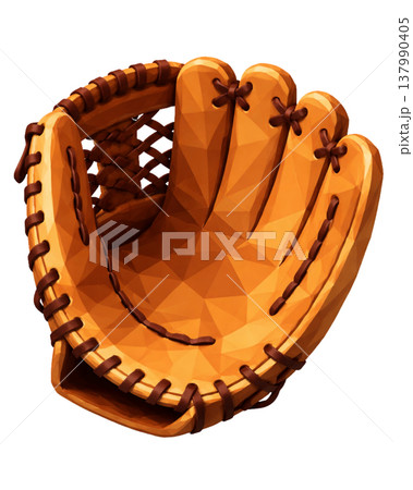 野手用野球グローブ(野球用具)ローポリゴン 137990405
