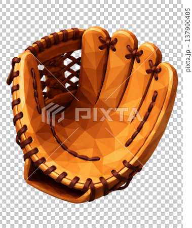 野手用野球グローブ(野球用具)ローポリゴン 137990405