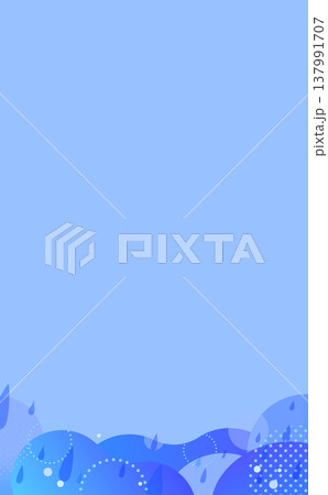 水彩風の雨と波紋の抽象背景8_縦 水彩風の雨と波紋の抽象背景8_縦 137991707