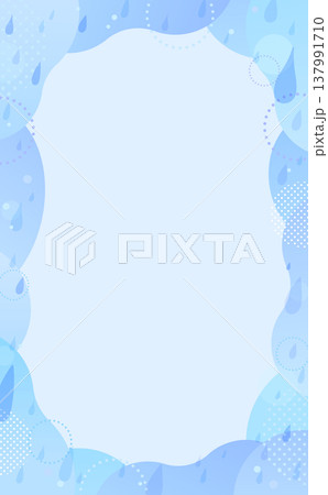 水彩風の雨と波紋の抽象背景9_縦 水彩風の雨と波紋の抽象背景9_縦 137991710