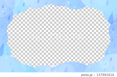 水彩風格的抽象雨滴漣漪邊框 9_horizontal 水彩風格的抽象雨滴漣漪邊框 9_horizontal 137991818