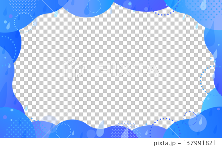 Watercolor-style abstract frame of rain and ripples 10_horizontal 137991821