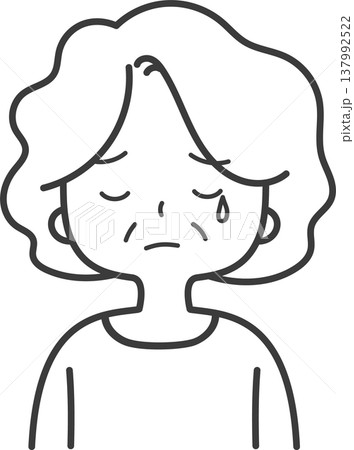 泣いているシニア女性 悲しい表情のイラスト 泣いているシニア女性 悲しい表情のイラスト 137992522