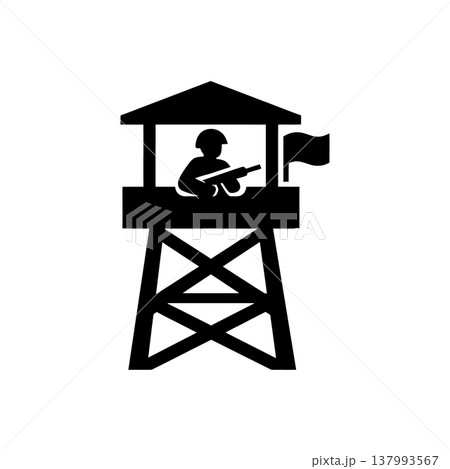 Perimeter Security Guard Tower Icon 137993567