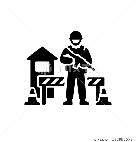 Military Checkpoint Security Icon 137993575