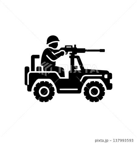 Armed Military Vehicle Patrol Icon Armed Military Vehicle Patrol Icon 137993593