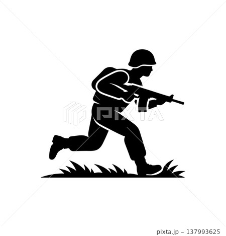 Infantry Soldier Assault Run Icon Infantry Soldier Assault Run Icon 137993625