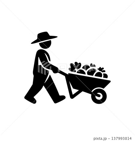 Harvest Transport Wheelbarrow Icon Harvest Transport Wheelbarrow Icon 137993814
