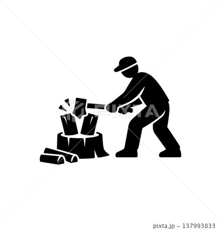 Wood Chopping and Preparation Icon Wood Chopping and Preparation Icon 137993833