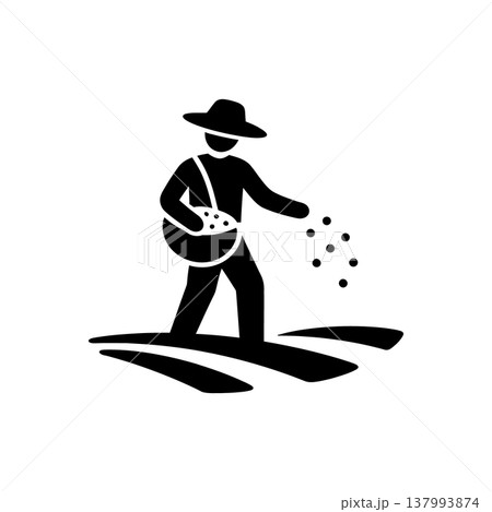 Manual Sowing Process Farm Icon Manual Sowing Process Farm Icon 137993874