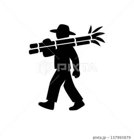Harvested Sugarcane Transport Farmer Icon 137993879