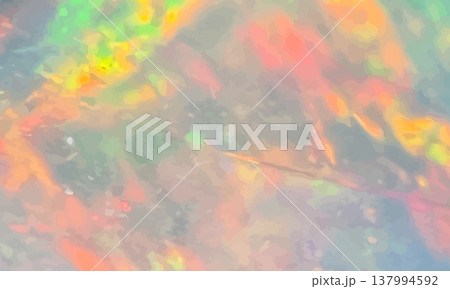 抽象的な暖色のオパール風テクスチャ背景、神秘的で燃えるようなオーロラ色の幻想的な水彩ベクター素材 137994592