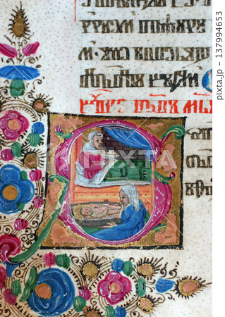 Close up of old Holy Bible book Close up of old Holy Bible book 137994653