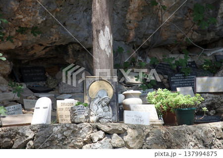 Votive tablets at the Shrine of Our Lady of Lourdes in Vepric, Croatia Votive tablets at the Shrine of Our Lady of Lourdes in Vepric, Croatia 137994875