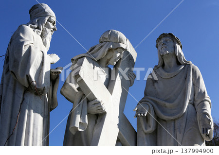 2nd Stations of the Cross, Jesus is given his cross, Basilica Assumption of the Virgin Mary, Marija Bistrica, Croatia 137994900