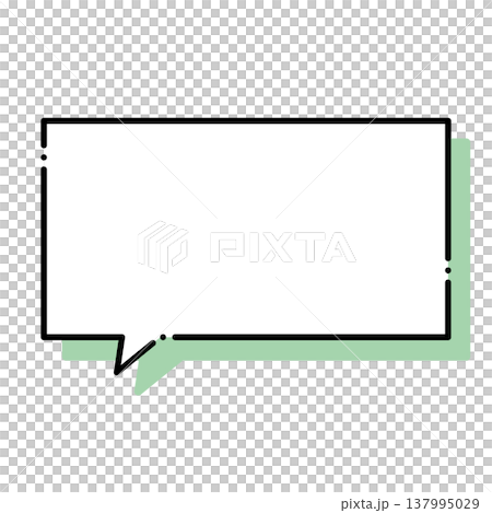 シンプルな横長四角の吹き出しイラスト 137995029