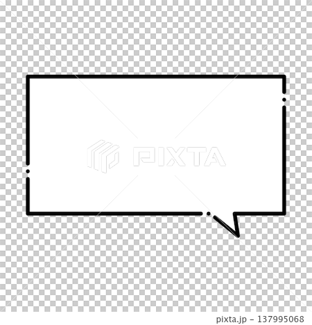 シンプルな横長四角の吹き出しイラスト シンプルな横長四角の吹き出しイラスト 137995068