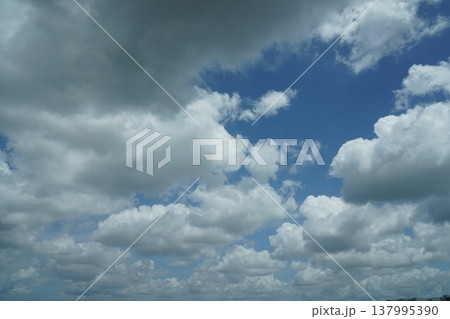 Blue Sky with Cumulus Clouds Day Time Scenery 137995390