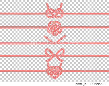 Hand-drawn Mizuhiki Illustration Set 137995590