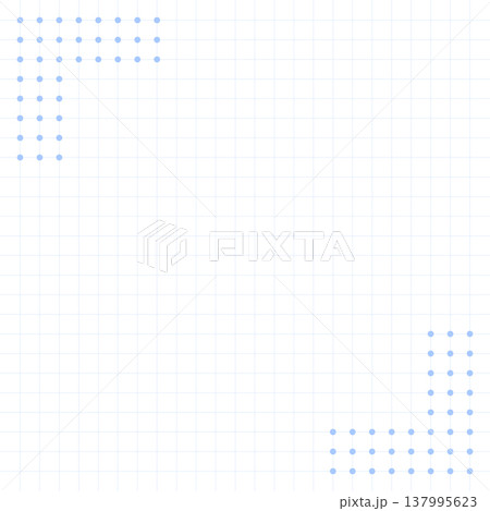 正方形のグリッド背景 水色ドット装飾付き シンプルなSNS投稿・広告用素材 137995623