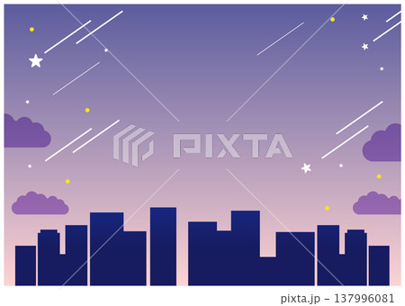 メルヘンな星空の背景フレーム 137996081