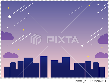 メルヘンな星空の背景フレーム 137996081