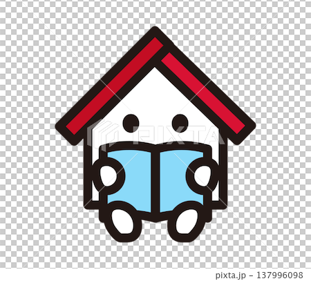 An illustration of a character from a house reading a book. An illustration of a character from a house reading a book. 137996098