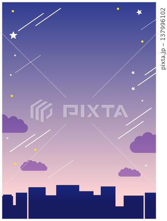 メルヘンな星空の背景フレーム 137996102