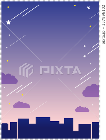 メルヘンな星空の背景フレーム 137996102