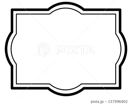 エレガント フレーム 背景 ウェディング 招待状 クラシック 高級感 ラベル 枠　モノクロ　白黒 137996802
