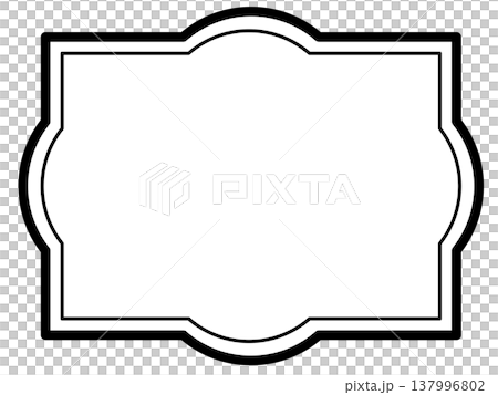 エレガント フレーム 背景 ウェディング 招待状 クラシック 高級感 ラベル 枠　モノクロ　白黒 137996802
