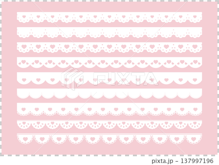 Cute heart lace line material - Heart lace vector illustration s Cute heart lace line material - Heart lace vector illustration s 137997196