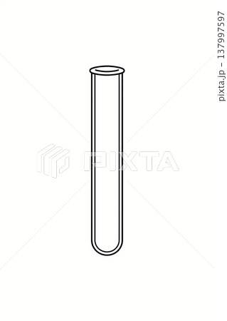 試験管のシンプル線画イラスト 137997597