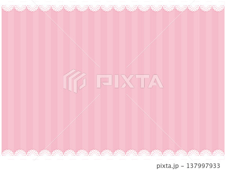 かわいいレース飾りの背景フレーム素材　 Cute lace vector illustration  137997933