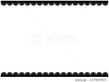 かわいい黒のレース飾りの背景フレーム素材 Cute lace vector illustratio かわいい黒のレース飾りの背景フレーム素材 Cute lace vector illustratio 137997935
