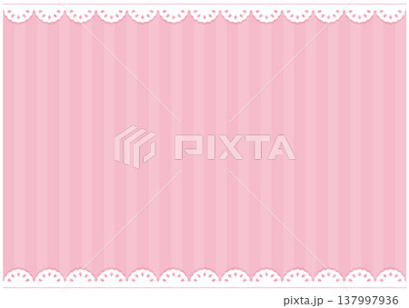 かわいいレース飾りの背景フレーム素材　 Cute lace vector illustration  137997936