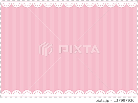 かわいいレース飾りの背景フレーム素材　 Cute lace vector illustration  137997936