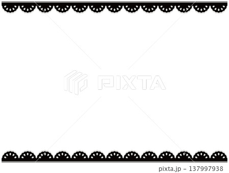 かわいい黒のレース飾りの背景フレーム素材　 Cute lace vector illustratio 137997938