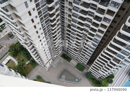 Aerial View of Modern Condominiums and Landscaping Aerial View of Modern Condominiums and Landscaping 137998090