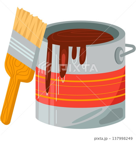 Paints in metal canister vector icon isolated 137998249