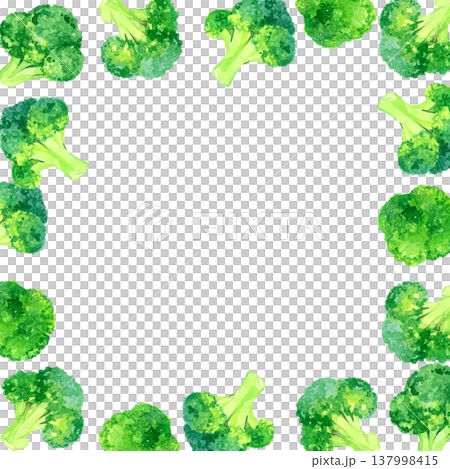 西蘭花邊框 - 手繪水彩蔬菜插畫背景 西蘭花邊框 - 手繪水彩蔬菜插畫背景 137998415