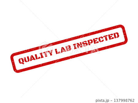 Official rectangular rubber stamp featuring a distressed grunge effect indicating laboratory inspection for quality Official rectangular rubber stamp featuring a distressed grunge effect indicating laboratory inspection for quality 137998762
