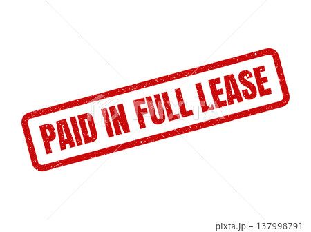 Official red grunge rubber stamp indicating a lease agreement payment has been completely satisfied 137998791