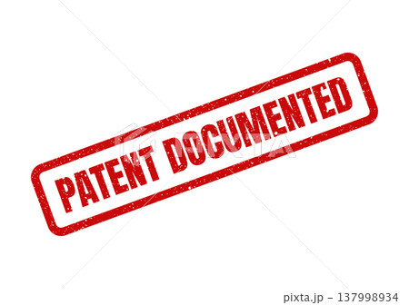 Official red rubber stamp with the words PATENT DOCUMENTED signifying formal registration completion 137998934