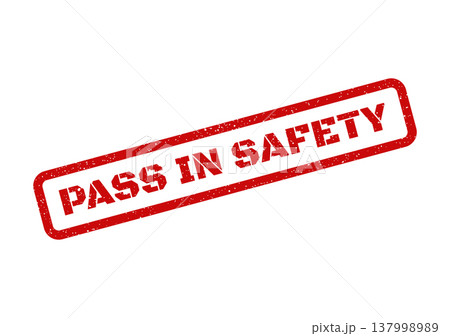 Official safety compliance stamp with PASS IN SAFETY for workplace training and certification 137998989