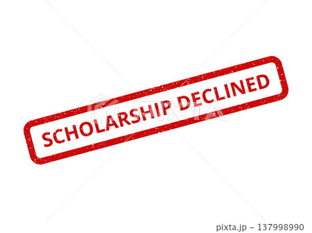 Official scholarship declined red rubber stamp for academic application rejection status Official scholarship declined red rubber stamp for academic application rejection status 137998990
