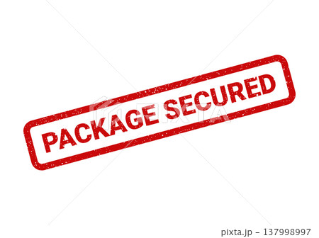 Official stamp mark indicating that a package has been safely secured for transportation or storage Official stamp mark indicating that a package has been safely secured for transportation or storage 137998997