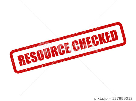 Official textured rubber stamp displaying the text RESOURCE CHECKED for verification and process completion Official textured rubber stamp displaying the text RESOURCE CHECKED for verification and process completion 137999012