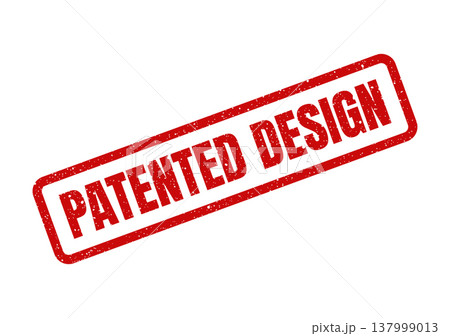 Official textured rubber stamp effect marks a specific item as a patented industrial aesthetic, ensuring its unique visual protection 137999013